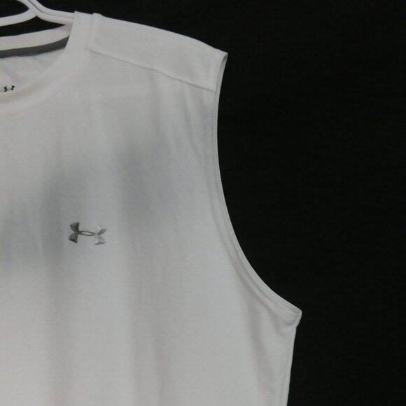 UNDER ARMOUR - Heat Gear | medium | White Tank Top With Silver Print - Picture 5 of 14